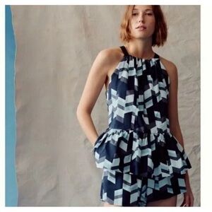 Anthropologie Peter Som Nikola Flounced Cami Top Blue